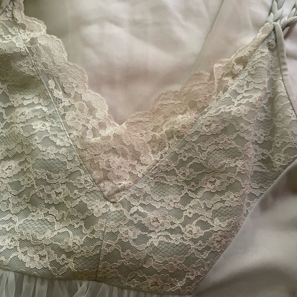 vintage lace puff sleeve embellished slip dress and coverup - Picture 4 of 10